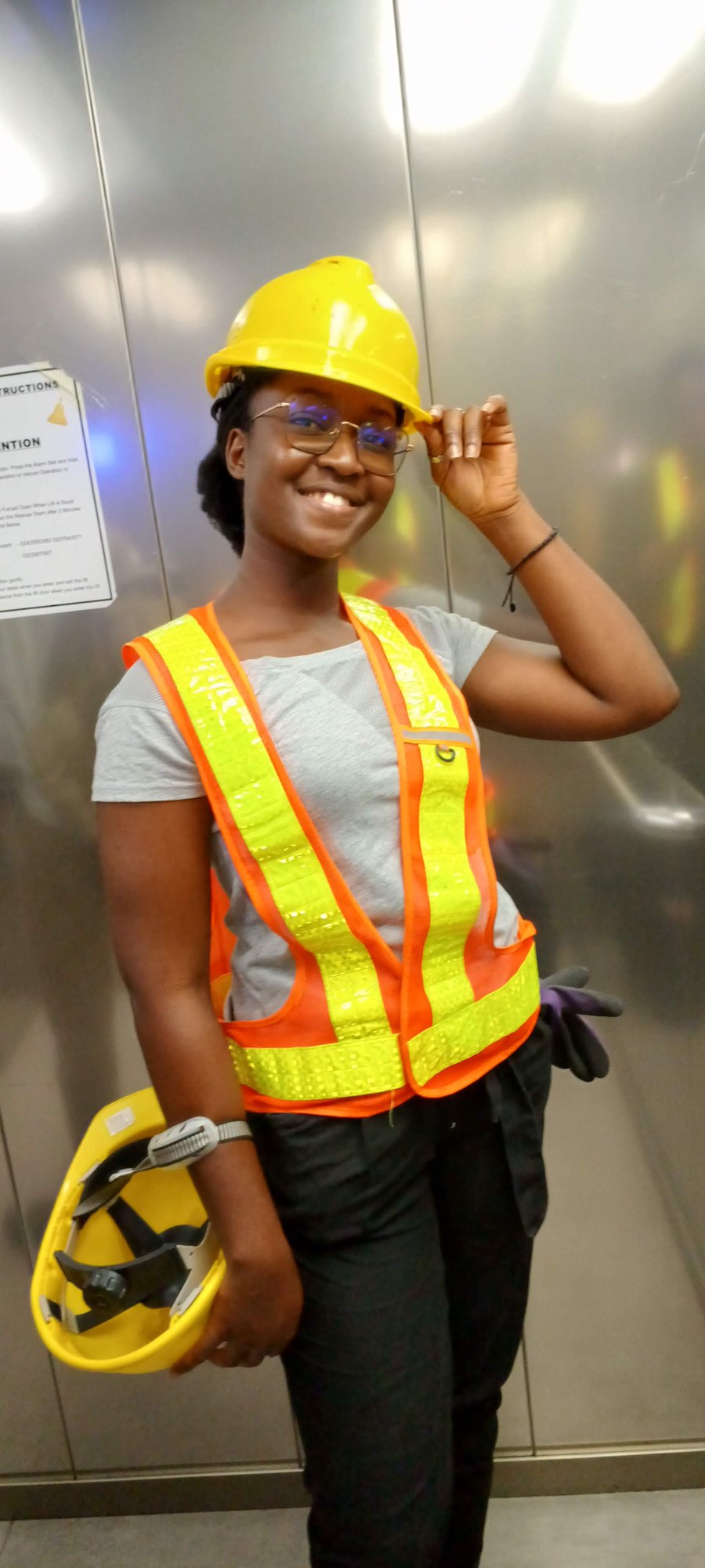 FBI team member on a construction site wearing safety equipment
